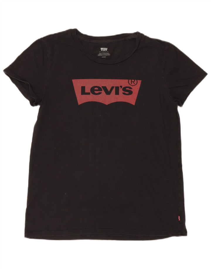Levi's Camiseta gráfica para mujer Top UK 10 Small Black