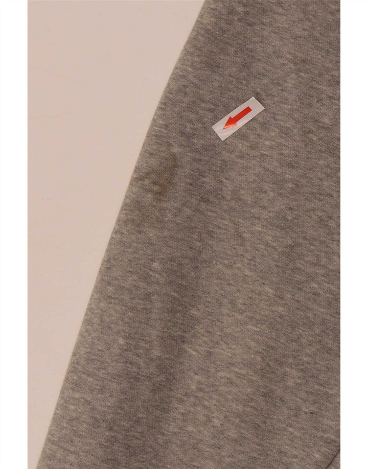 Converse Mens Zip Sudadera con capucha suéter grande gris algodón