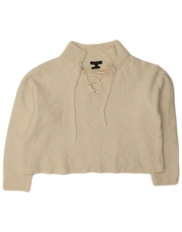 Massimo Dutti Jersey con Cuello en V para Mujer UK 46 Large Off White Wool