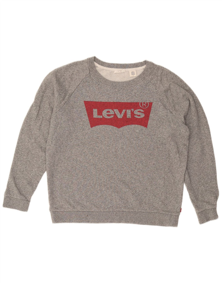 LEVI'S Sudadera gráfica para mujer Jumper UK 44 Gris medio moteado