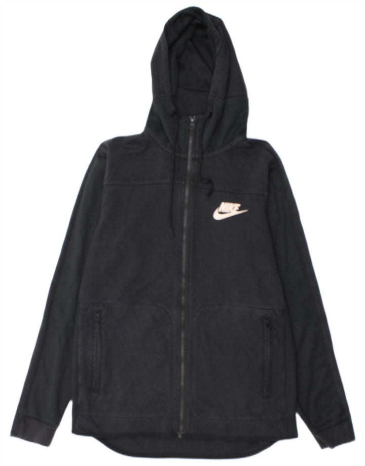 Nike - Sudadera con capucha y cremallera para hombre, talla pequeña, algodón negro