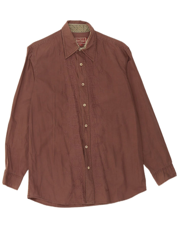Camisa Marlboro Classics Hombre Algodón Paisley Marrón Medio