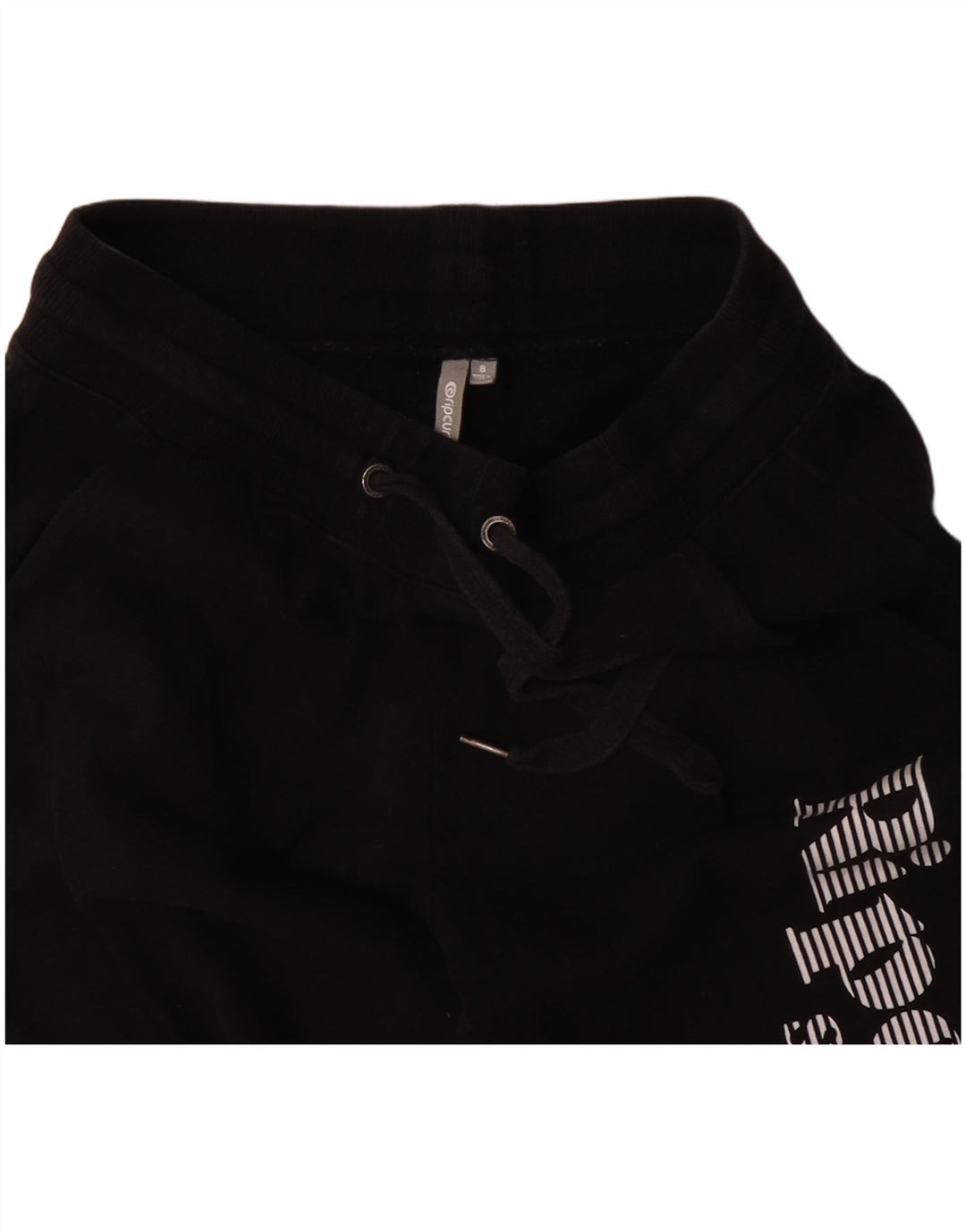 RIP CURL Pantalones de chándal gráficos para mujer Joggers UK 8 Small Black Cotton