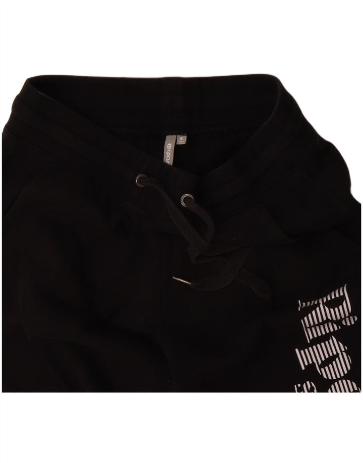 RIP CURL Pantalones de chándal gráficos para mujer Joggers UK 8 Small Black Cotton