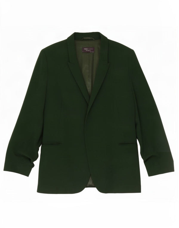 Marks & Spencer Chaqueta tipo blazer abierta de manga 3/4 para mujer UK 40 Verde medio