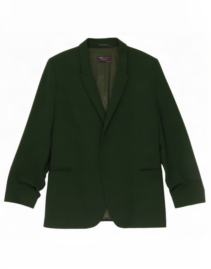 Marks & Spencer Chaqueta tipo blazer abierta de manga 3/4 para mujer UK 40 Verde medio