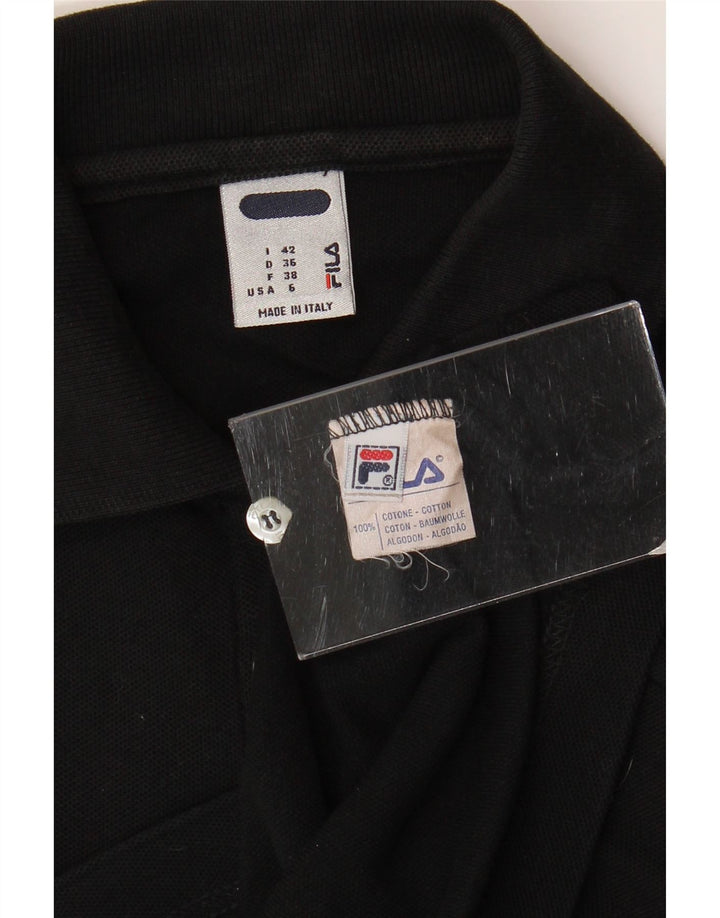 Fila Polo Sin Mangas Mujer IT 42 Algodón Negro Mediano
