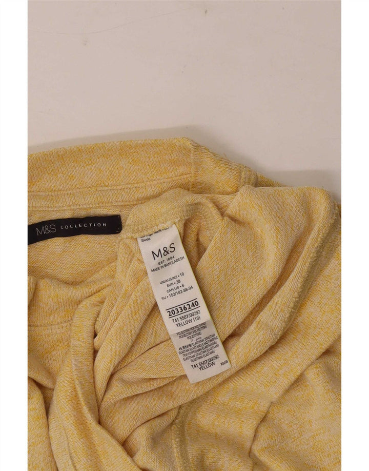 Marks & Spencer Blusa extragrande para mujer UK 10 Small Yellow Moteado