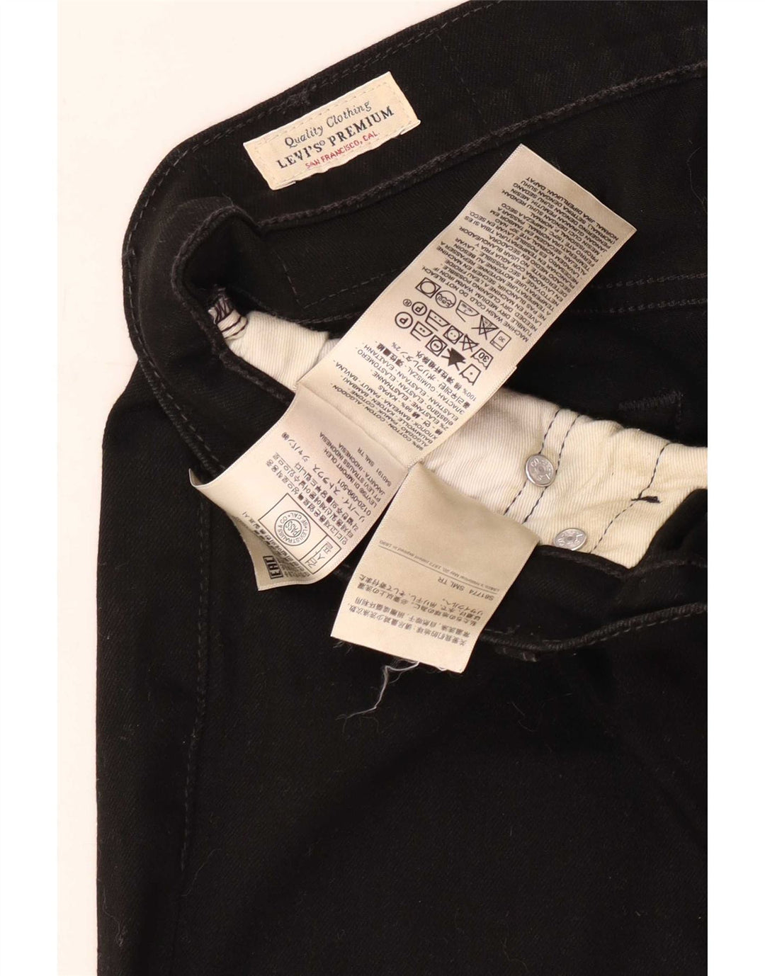 Levi's Hombre 511 Slim Jeans W31 L34 Algodón Negro