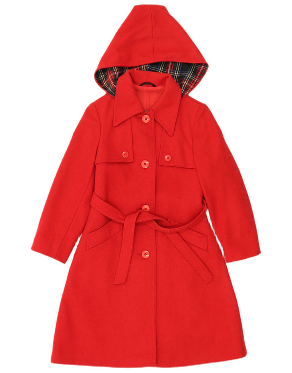 Abrigo con capucha vintage para niñas 11-12 años Lana roja