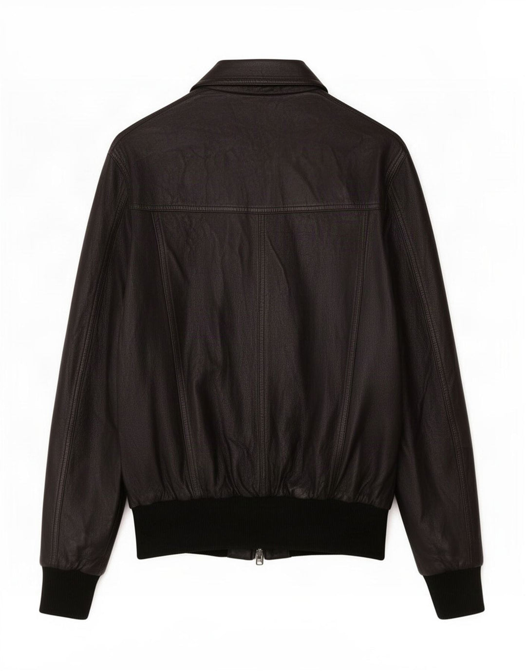 Chaqueta de cuero vintage para mujer IT 48 XL Negro