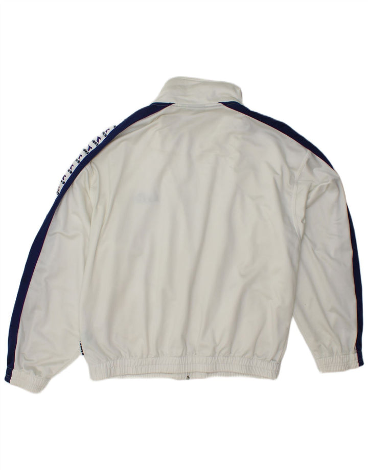DIADORA Chaqueta superior de chándal con gráfico para hombre, talla grande, color blanco