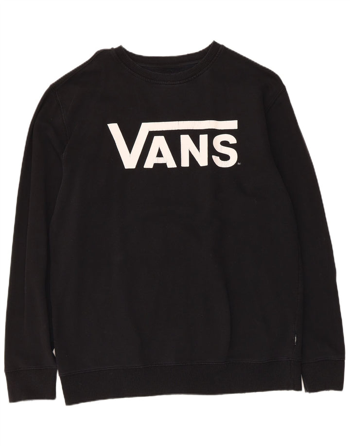 Vans Sudadera con gráfico gráfico tipo jersey de algodón negro grande para hombre