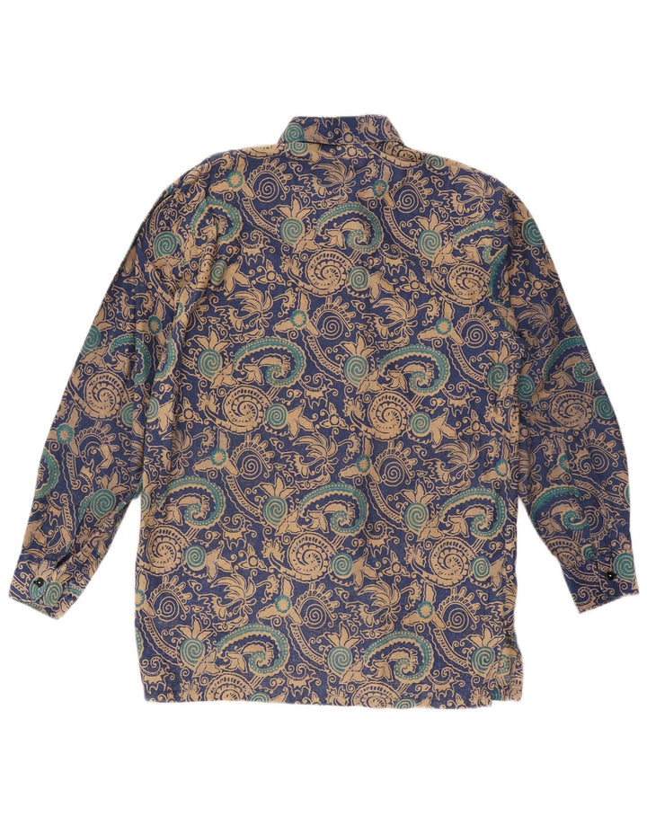 Camisa vintage para hombre azul medio Paisley