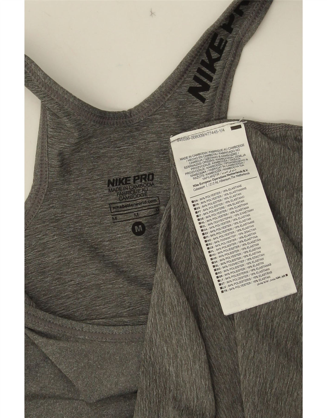 Nike Mujer Gráfico Chaleco Top UK 12 Medio Gris Poliéster