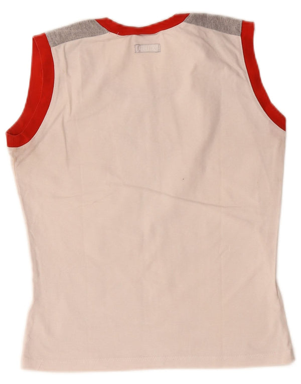 Nike Top sin mangas gráfico para mujer UK 8/10 Small White Colourblock
