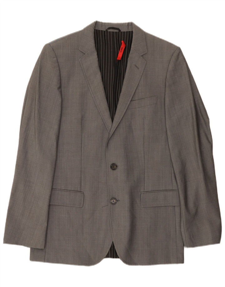 Hugo Boss Chaqueta tipo blazer de 2 botones para hombre EU 48 Lana gris medio