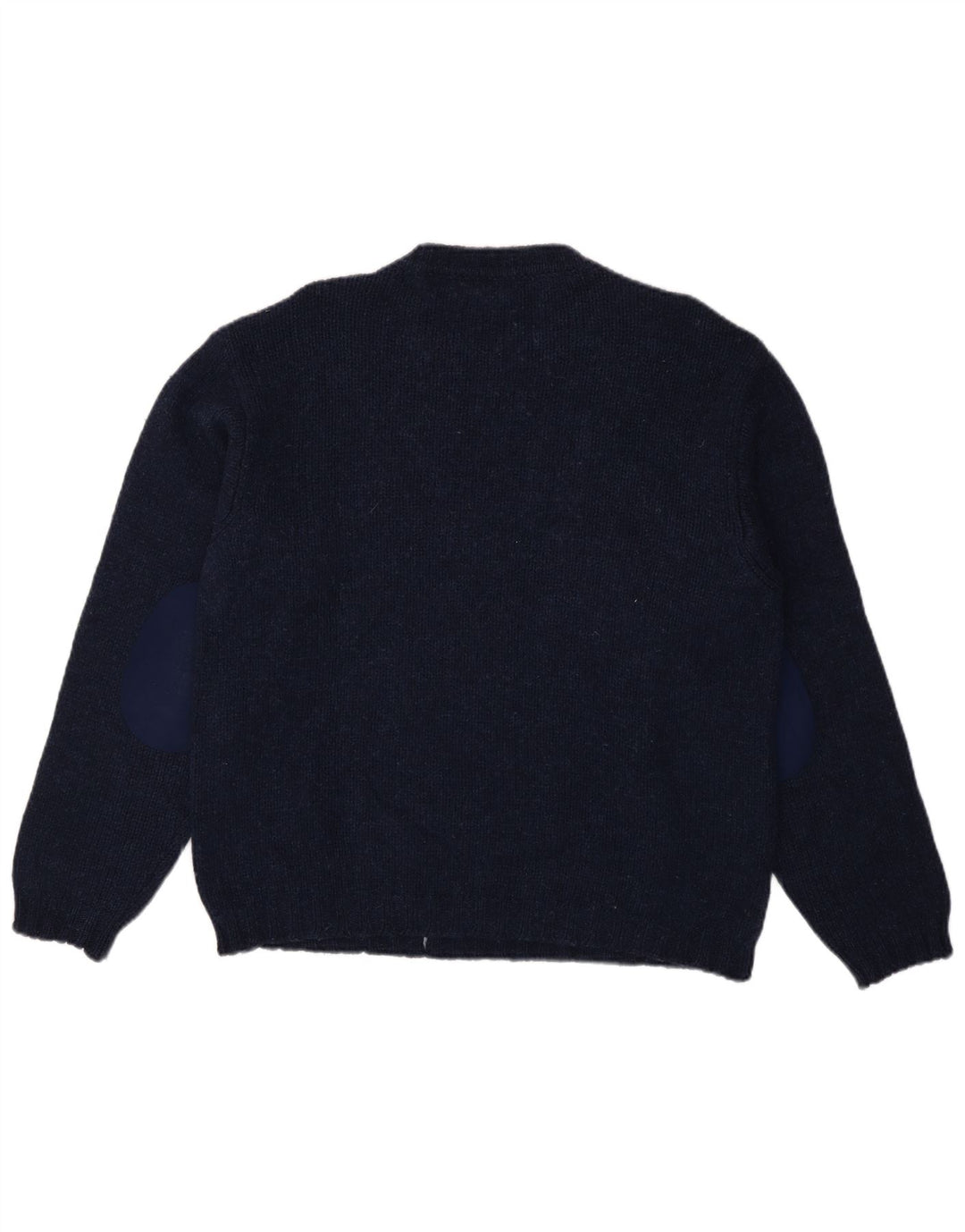 Benetton Jersey De Cuello Redondo Para Hombre Large Azul Marino Argyle/Diamond
