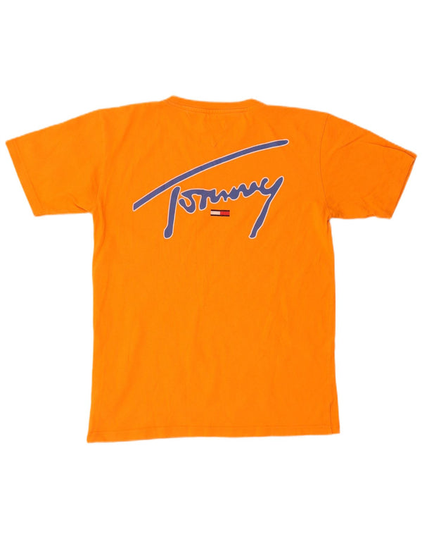 Tommy Hilfiger Camiseta gráfica para hombre Top Small Orange Cotton