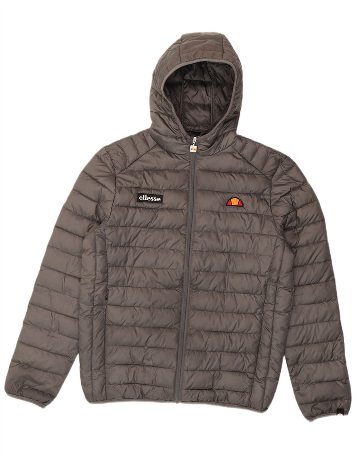 Chaqueta acolchada con capucha para hombre Ellesse UK 40 Poliéster gris grande