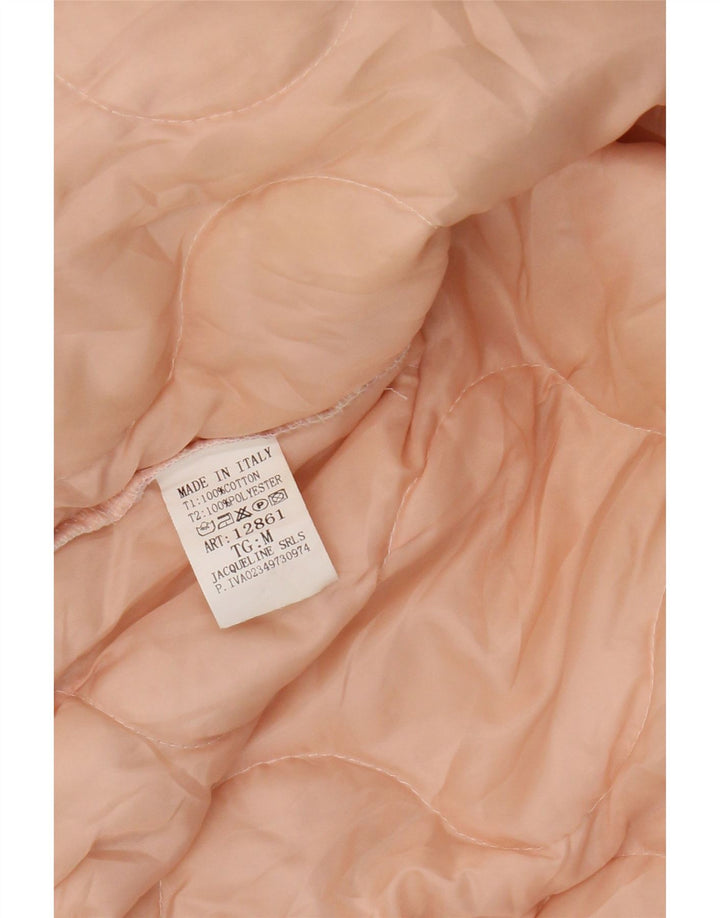 Vintage mujer bombardero chaqueta acolchada de gran tamaño Reino Unido 14 medio rosa paisley