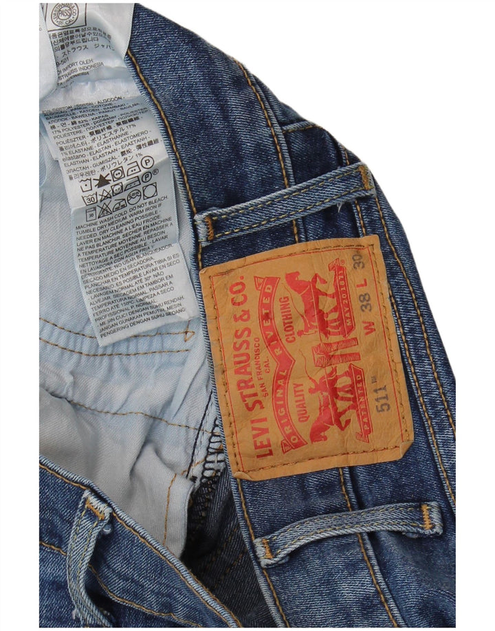 Levi's Hombre 511 Slim Jeans W38 L30 Algodón Azul