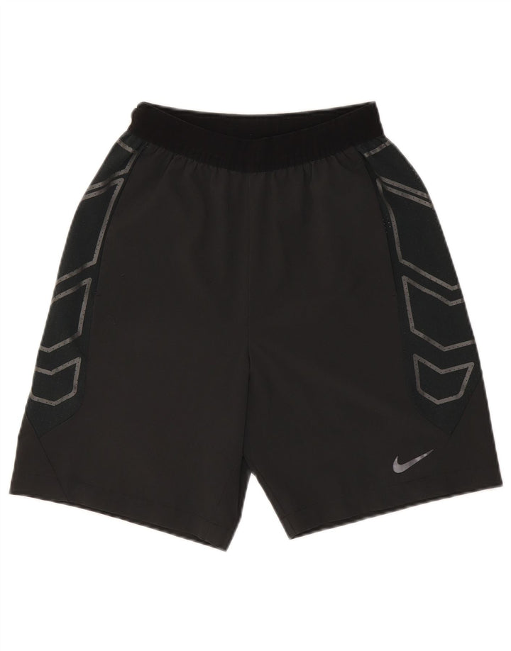 Nike - Pantalones cortos deportivos con estampado para hombre (talla pequeña), color negro y poliéster