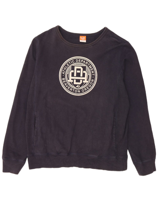 NIKE Sudadera con gráfico para Hombre, Jersey, Grande, Azul Marino