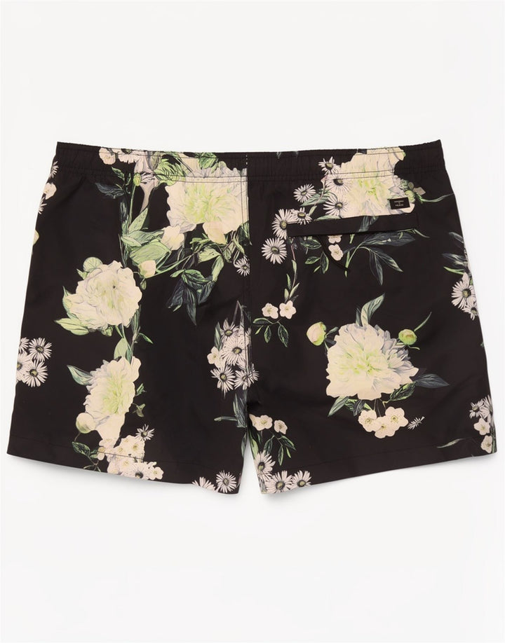 Superdry Bañador con estampado gráfico para hombre, talla grande, poliéster floral azul marino
