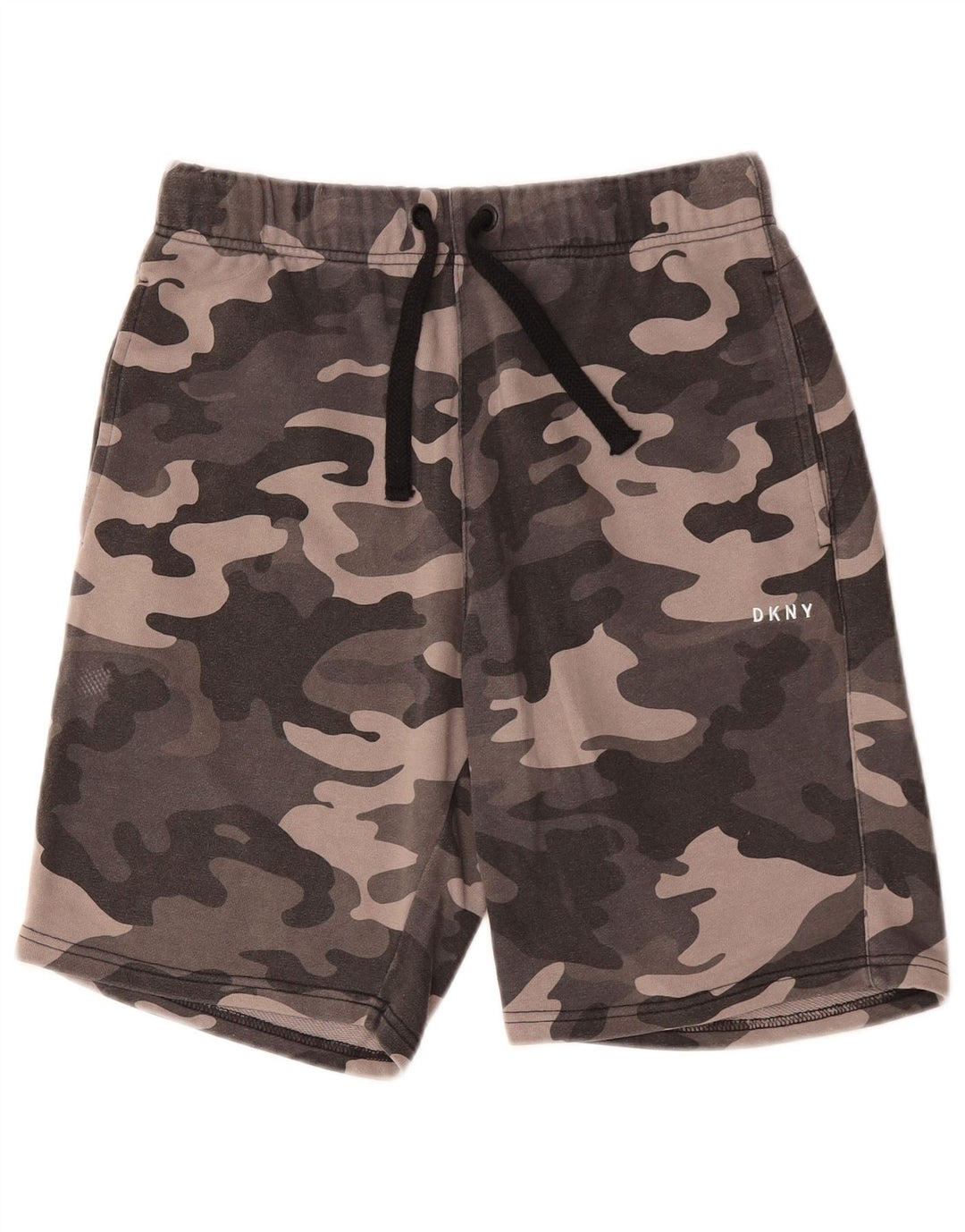 DKNY Pantalones cortos deportivos para hombre pequeño camuflaje gris