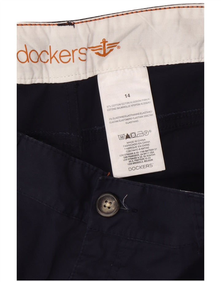 DOCKERS Bermudas para mujer US 14 XL W34 Azul marino Algodón