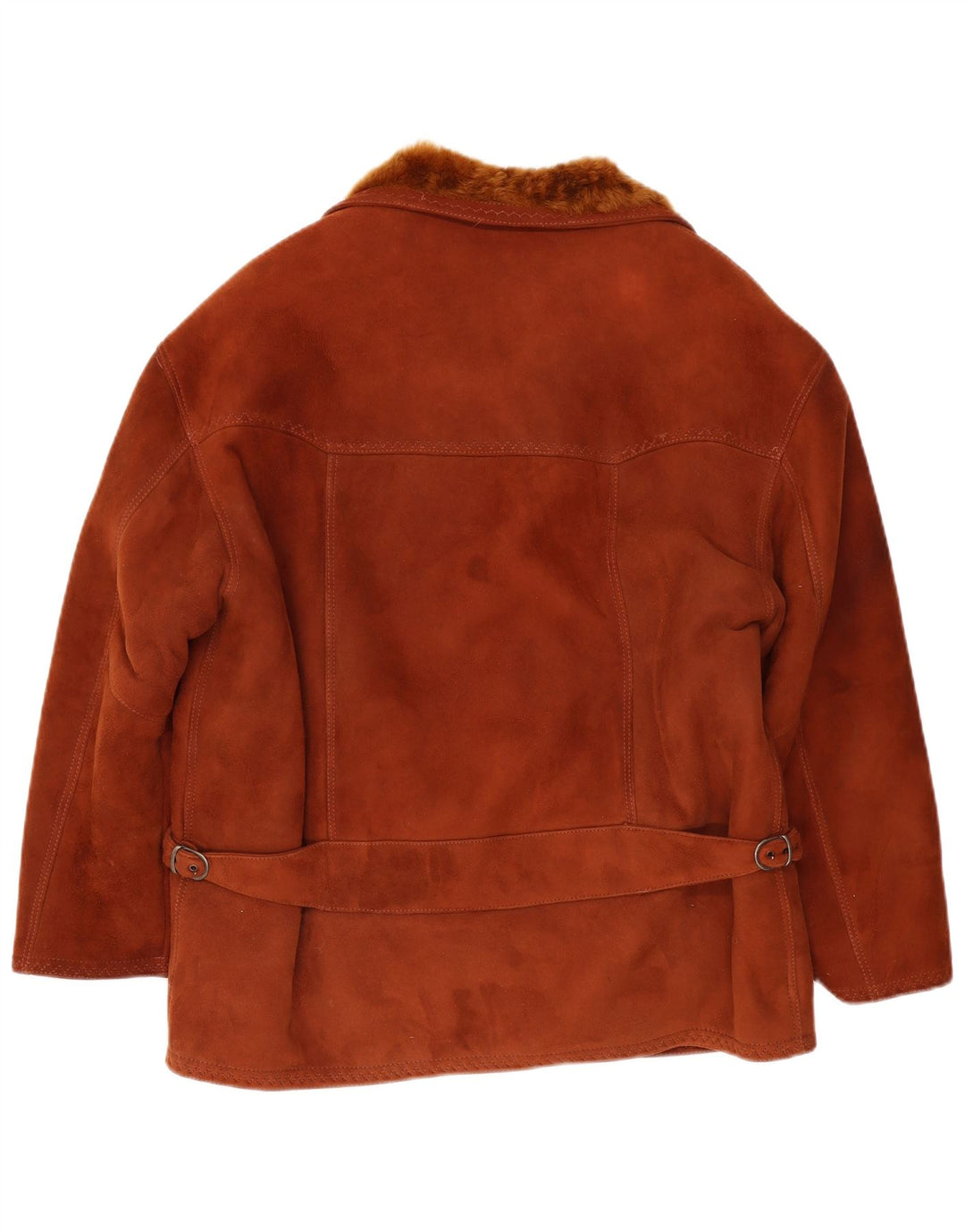 Vintage hombres shearling chaqueta Reino Unido 38 marrón medio