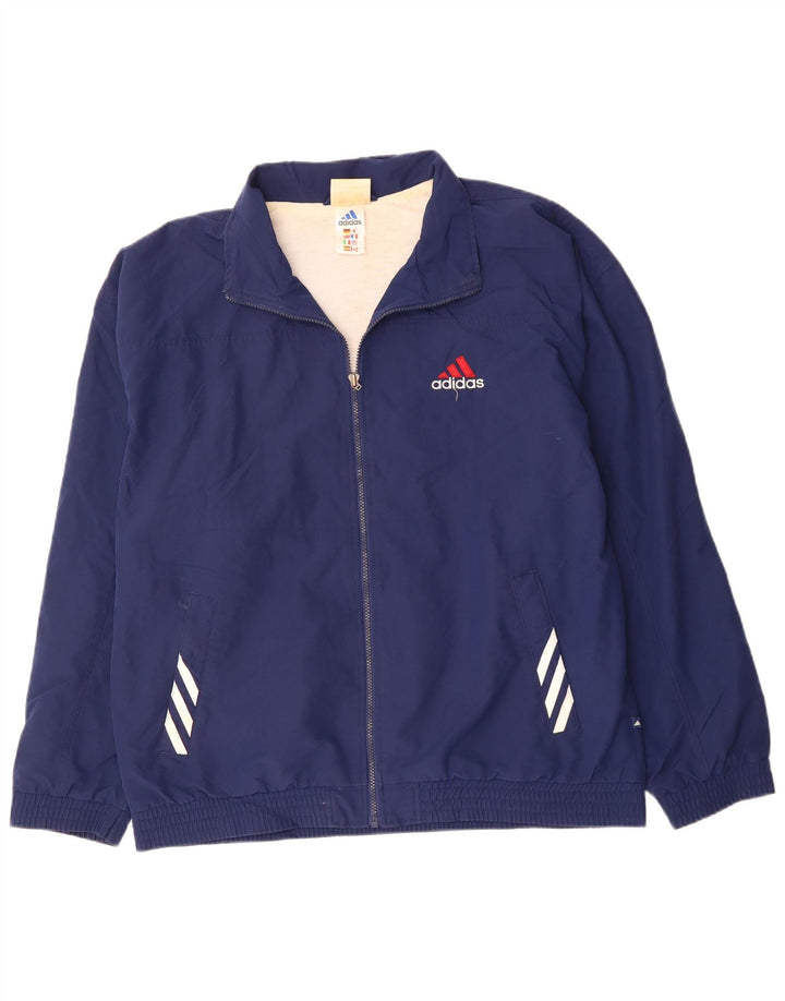Adidas Mens Chándal Top Chaqueta UK 42/44 Grande Azul Marino Poliéster
