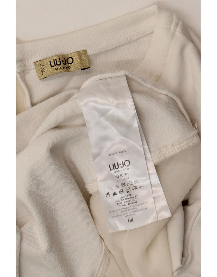 Liu Jo Mujer Manga 3/4 Sudadera Jumper IT 40 Small White Cotton