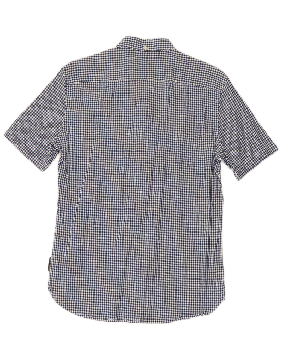 FRENCH CONNECTION Mens Short Sleeve Shirt Small Blue Gingham Cotton