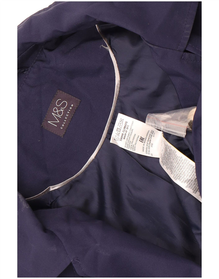 Marks & Spencer Gabardina corta para mujer UK 22 3XL Poliéster azul marino