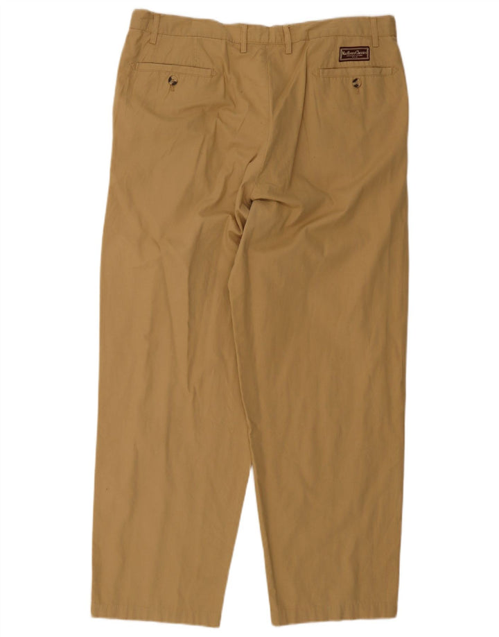 Marlboro Classics - Pantalón chino con pinzas para hombre W36 L30 Beige