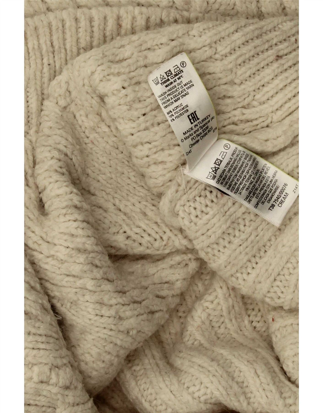 Marks & Spencer Suéter tipo cárdigan extragrande para mujer Reino Unido 10 Pequeño Acrílico beige