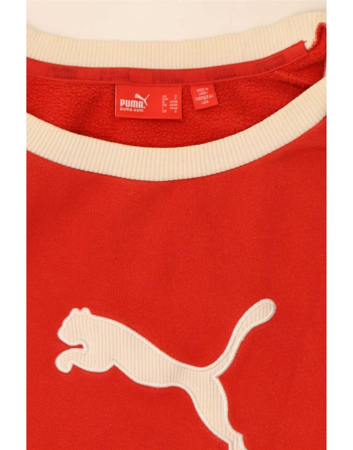 Puma Sudadera con gráfico para hombre, jersey pequeño en bloques de color rojo