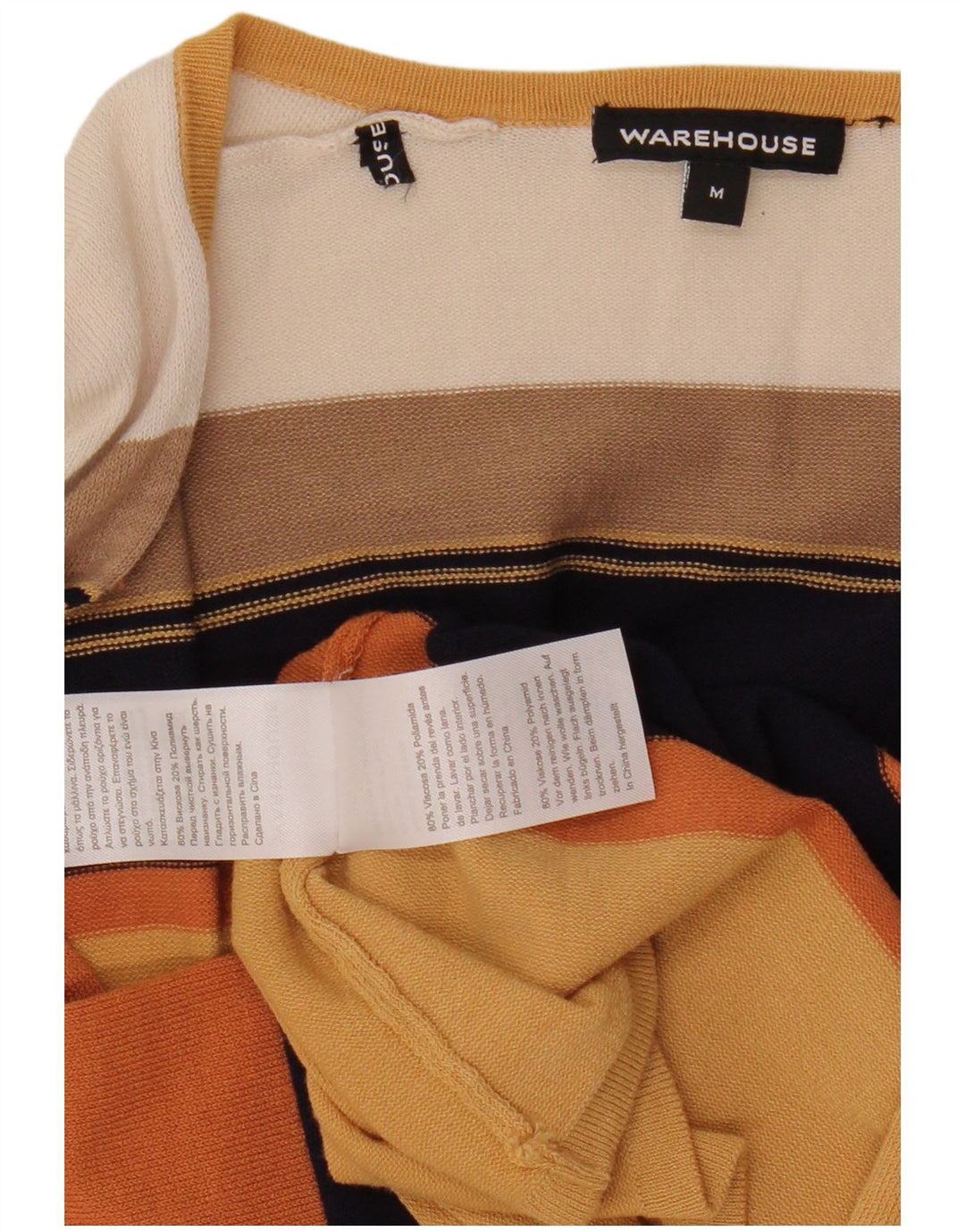 Warehouse Suéter tipo cárdigan largo para mujer UK 44 Viscosa beige medio