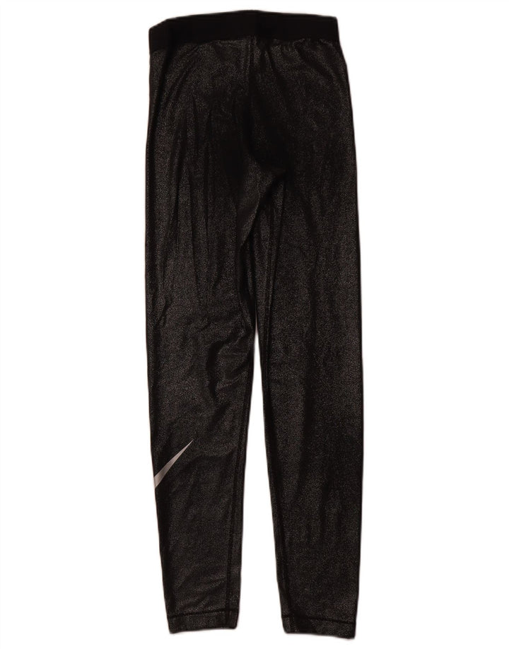 NIKE Leggings gráficos Dri Fit para mujer UK 8 Small Poliéster negro
