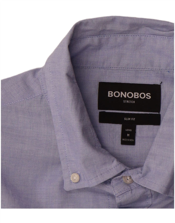 BONOBOS Camisa Larga Slim Fit Hombre Algodón Azul Medio