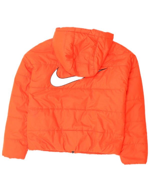 Nike Chaqueta acolchada extragrande con capucha para mujer UK 6 XS Naranja Poliéster