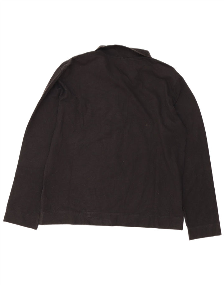 Puma Polo de manga larga para hombre, talla grande, algodón negro