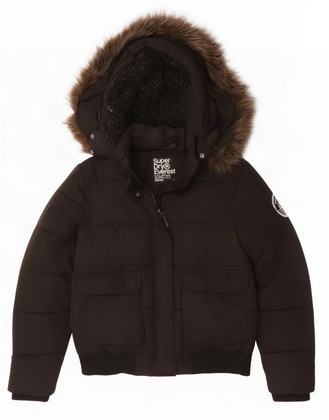 Superdry Chaqueta Acolchada Extragrande Con Capucha Para Mujer UK 46 Grande Poliéster Negro