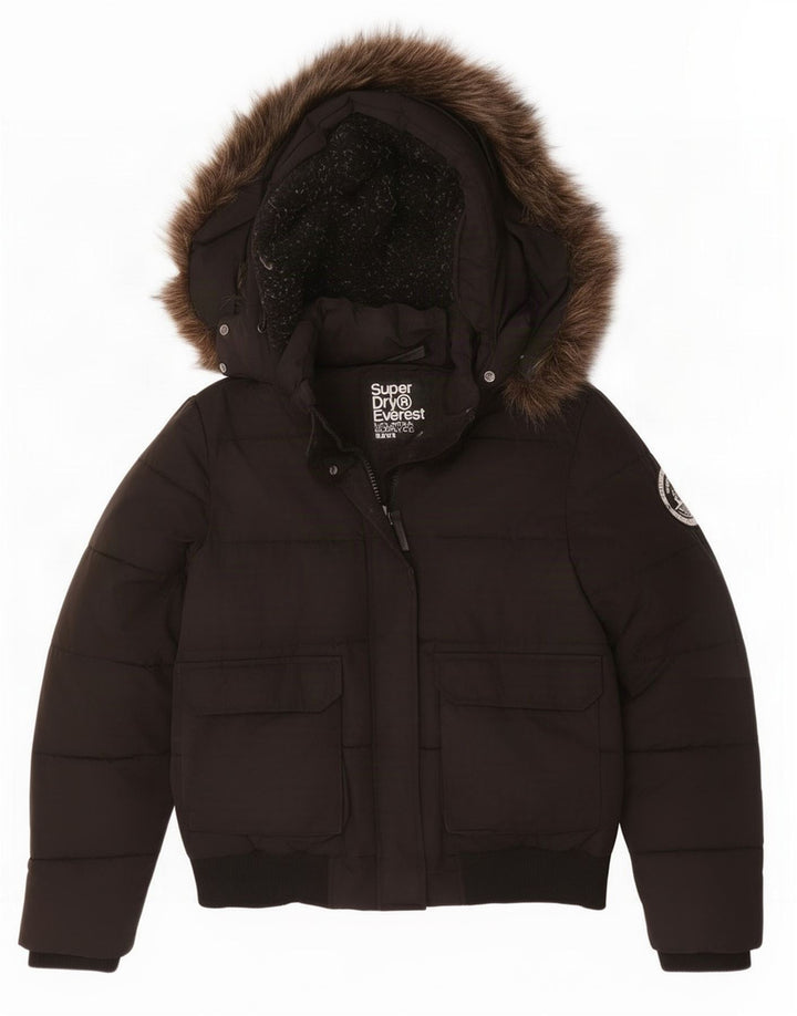 Superdry Chaqueta Acolchada Extragrande Con Capucha Para Mujer UK 46 Grande Poliéster Negro