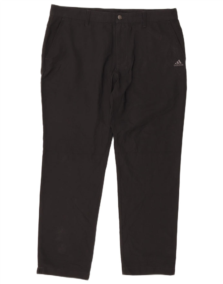 Adidas Pantalones Chinos Slim Para Hombre W36 L30 Poliéster Negro