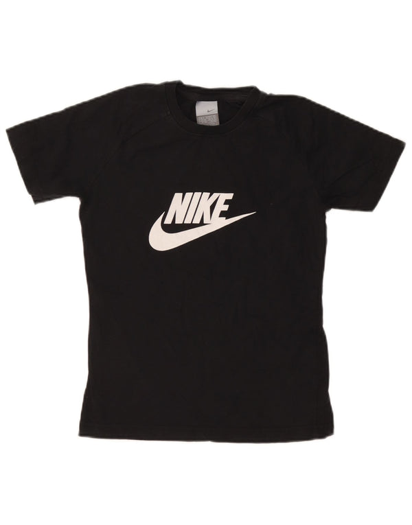 NIKE Camiseta gráfica para mujer Top UK 8/10 Small Black Cotton