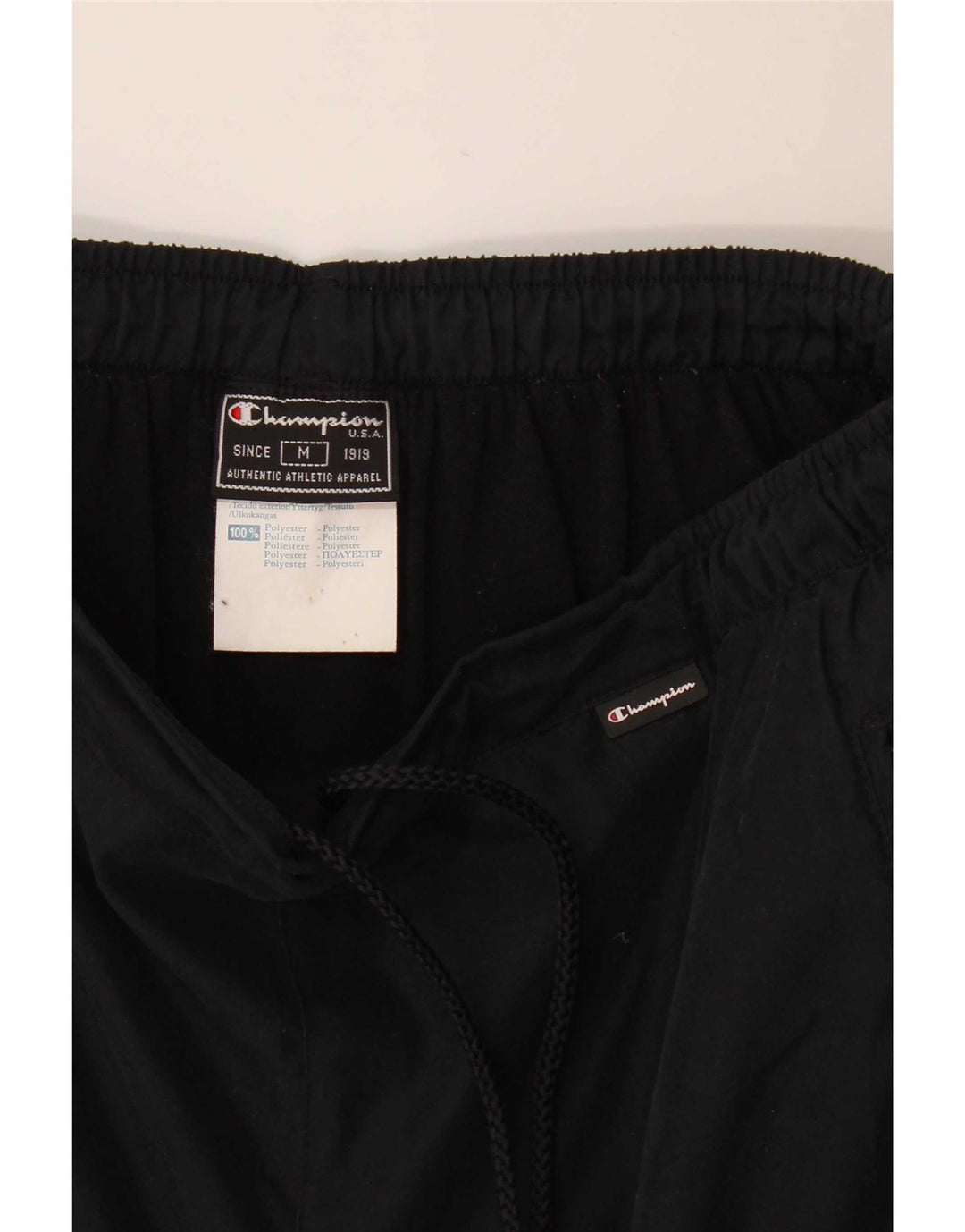 Champion Pantalones De Chándal Para Hombre Poliéster Negro Mediano