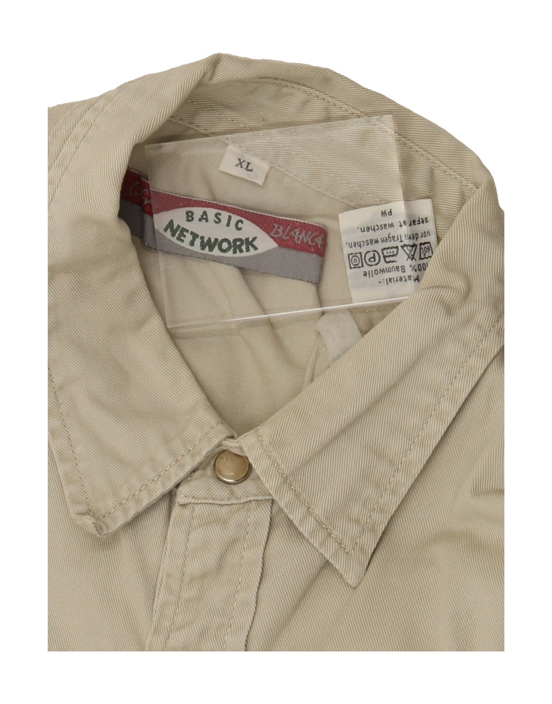 VINTAGE Mens Short Sleeve Shirt XL Grey Cotton Vintage Vintage and Second-Hand Vintage from Messina Hembry 